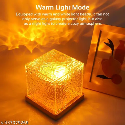 Dynamic Ocean Wave Projector Night Light with Remote, Romantic Warm Ocean Wave Water Night Light 3D Water Wave Effect LED Light Projection Lamps Crystal Table Lamp for Bedroom Decor