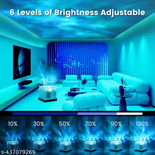 Dynamic Ocean Wave Projector Night Light with Remote, Romantic Warm Ocean Wave Water Night Light 3D Water Wave Effect LED Light Projection Lamps Crystal Table Lamp for Bedroom Decor