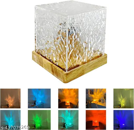 Dynamic Ocean Wave Projector Night Light with Remote, Romantic Warm Ocean Wave Water Night Light 3D Water Wave Effect LED Light Projection Lamps Crystal Table Lamp for Bedroom Decor